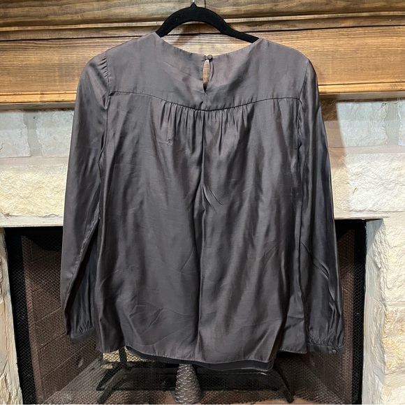 Boden Dark Gray long sleeve silk blend blouse - Picture 7 of 10